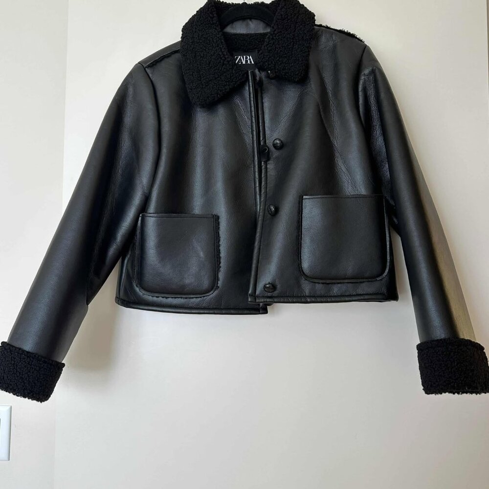 Zara Black Bomber Jacket